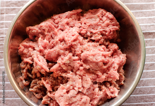 Plant based meat concept. Vegetable minced meat. First non-soy plant meat to sell in supermarkets.