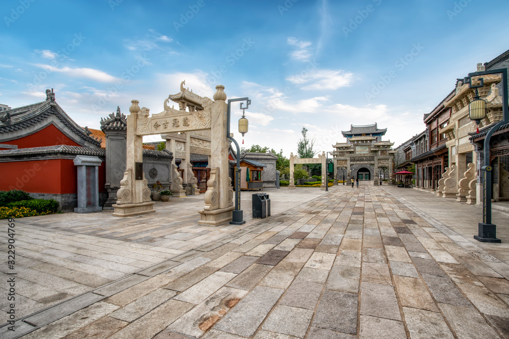 Obraz premium Jimo ancient city building Street..