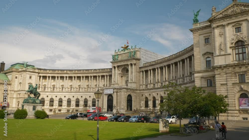 sunny day vienna city central square famous museum building front slow motion panorama 4k austria sunny day vienna city central square famous museum building front slow motion panorama 4k austria