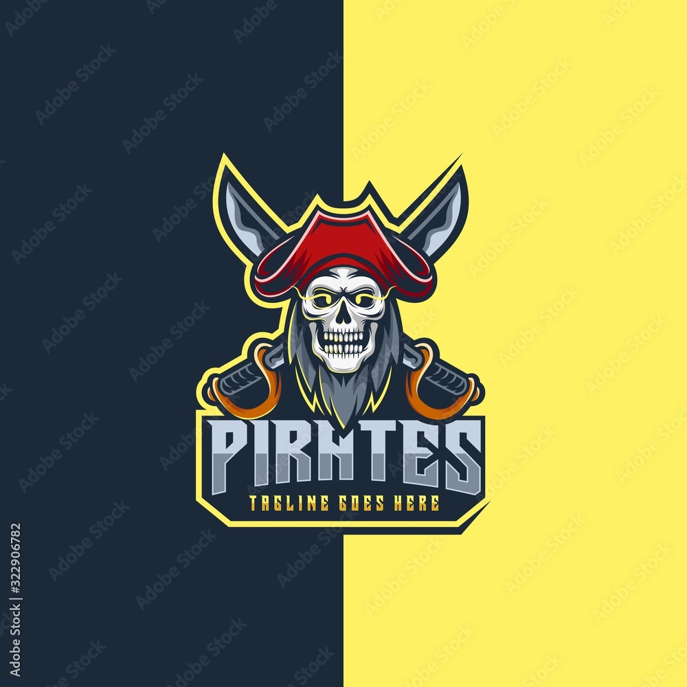 Vector Logo Illustration Pirates E Sports Style
