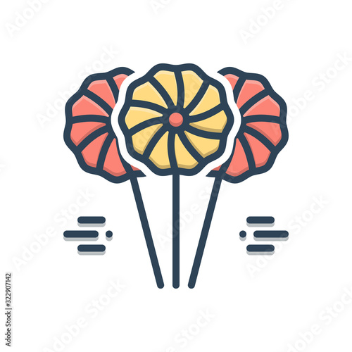 Color illustration icon for lolipop