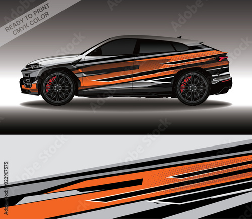 Car wrap decal design vector  custom livery race rally car vehicle sticker and tinting.