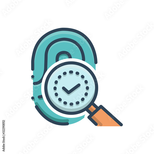 Color illustration icon for    thumbprint 