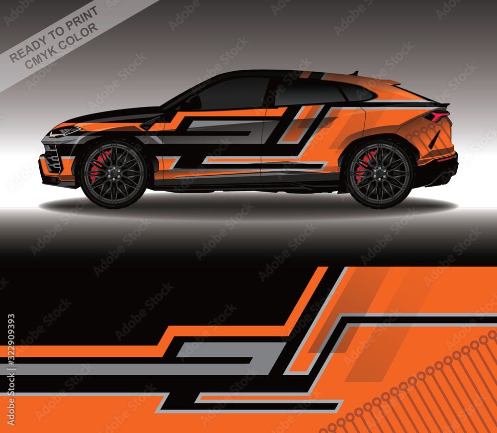 Car wrap decal design vector, custom livery race rally car vehicle sticker and tinting. Car wrap decal design vector, custom livery race rally car vehicle sticker and tinting.