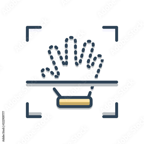 Color illustration icon for handprint identity 