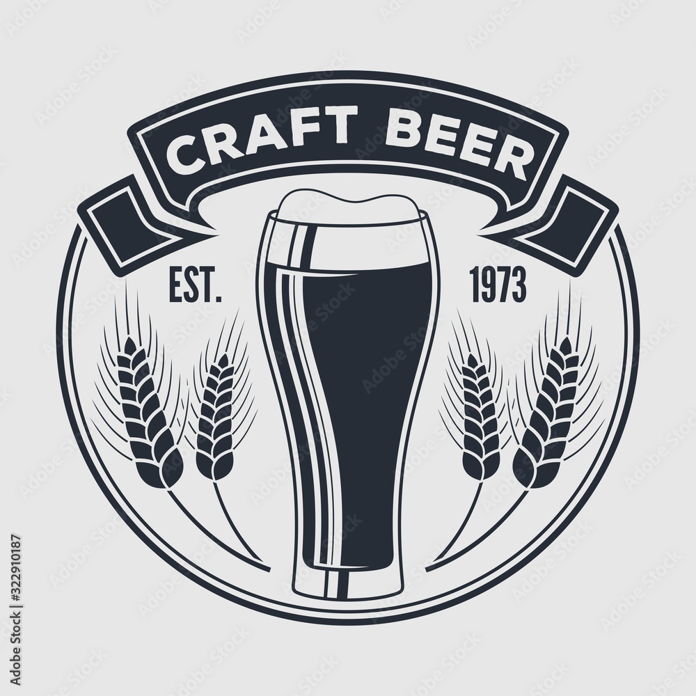 Craft Beer Logo Design Template Vector Illustration Stock Vector Adobe Stock