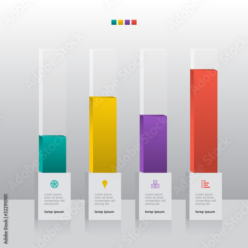 Bar Chart Graph Diagram Financial Analytic Statistical Business Infographic Illustration