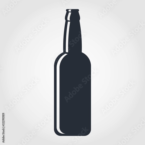 Beer bottle icon isolated on white background. Vector illustration.