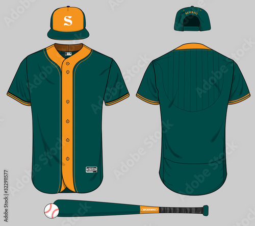 Baseball jersey uniform template mockup vector