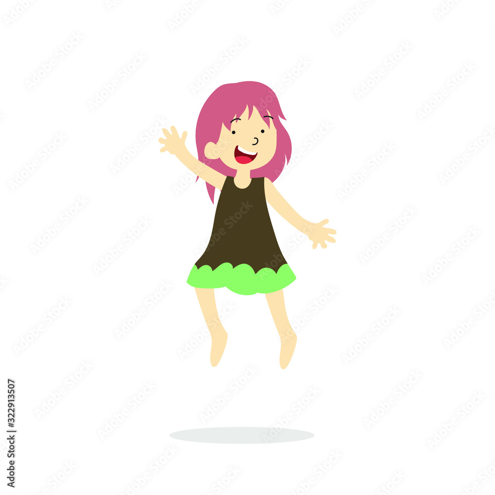 Vector Illustration Of Happy Children Isolated