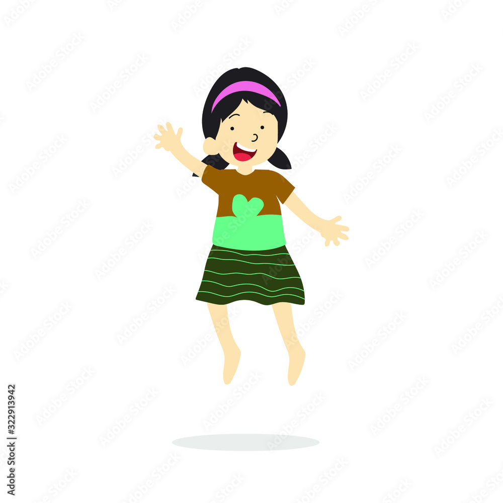 Vector Illustration Of Happy Children Isolated Vector Illustration Of Happy Children Isolated