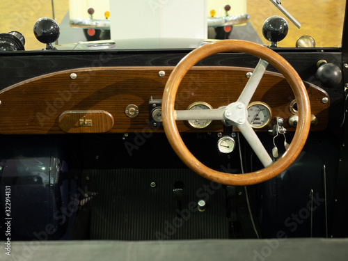 Wooden dashboard classic car