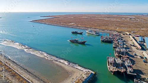 Aerial photography of shipyard Wharf © junrong