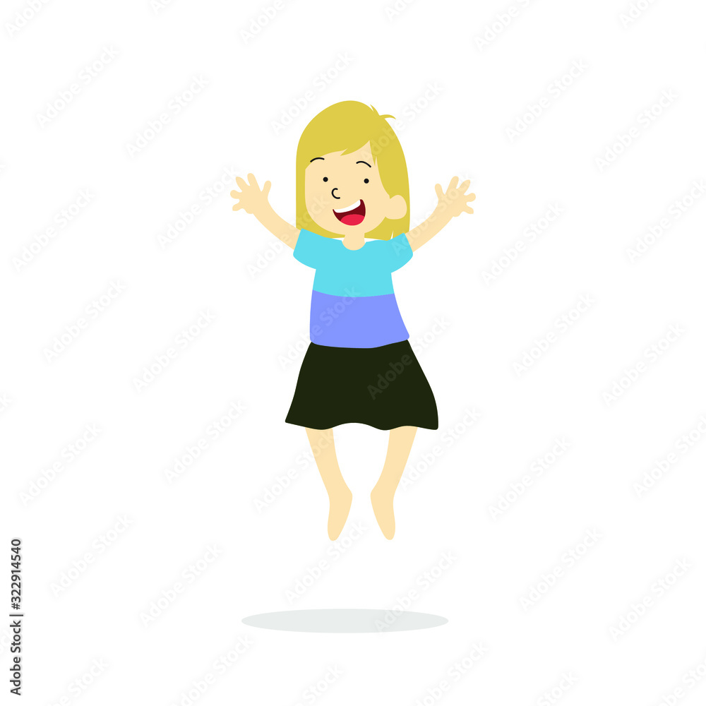 Vector Illustration Of Happy Children Isolated Vector Illustration Of Happy Children Isolated