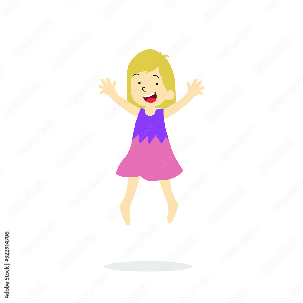 Vector Illustration Of Happy Children Isolated Vector Illustration Of Happy Children Isolated