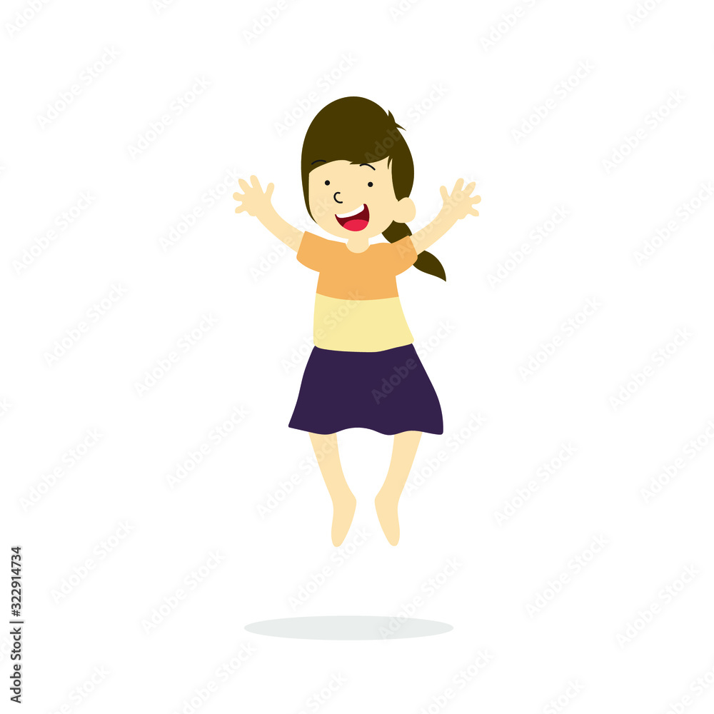 Vector Illustration Of Happy Children Isolated Vector Illustration Of Happy Children Isolated