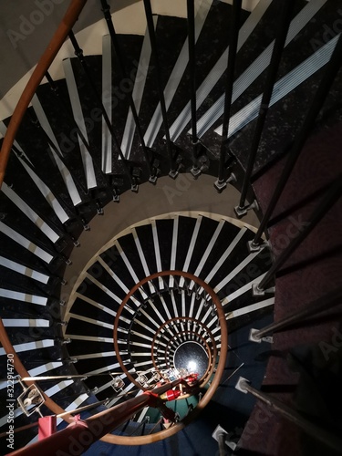 Inner spiral staircase in a building from Paris, France