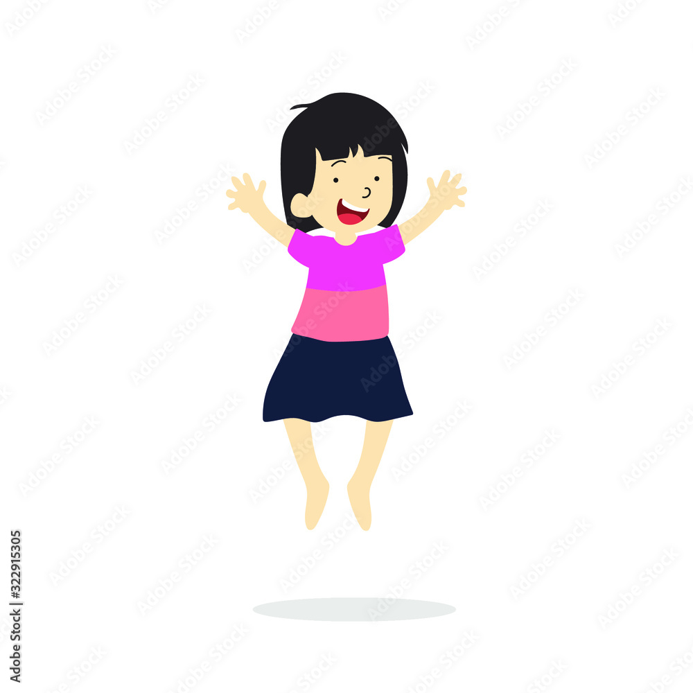 Vector Illustration Of Happy Children Isolated Vector Illustration Of Happy Children Isolated