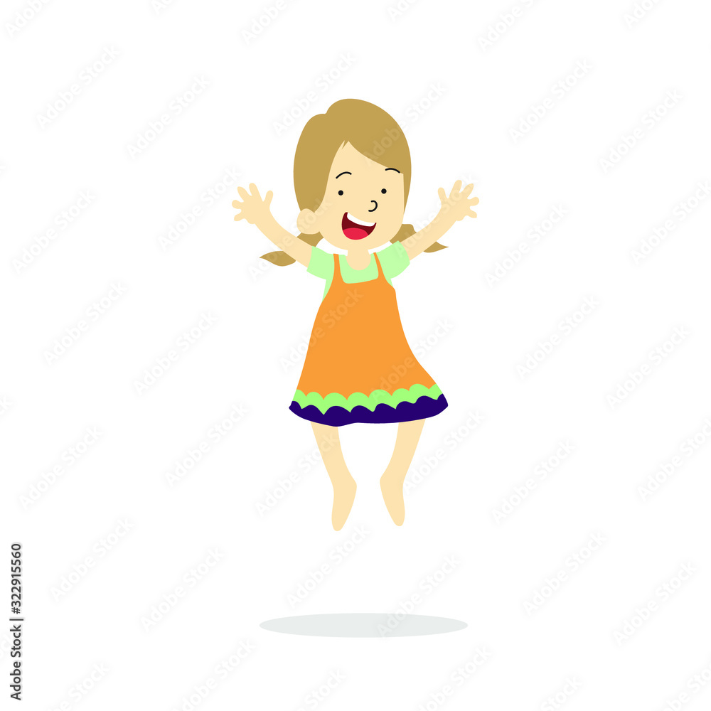 Vector Illustration Of Happy Children Isolated Vector Illustration Of Happy Children Isolated