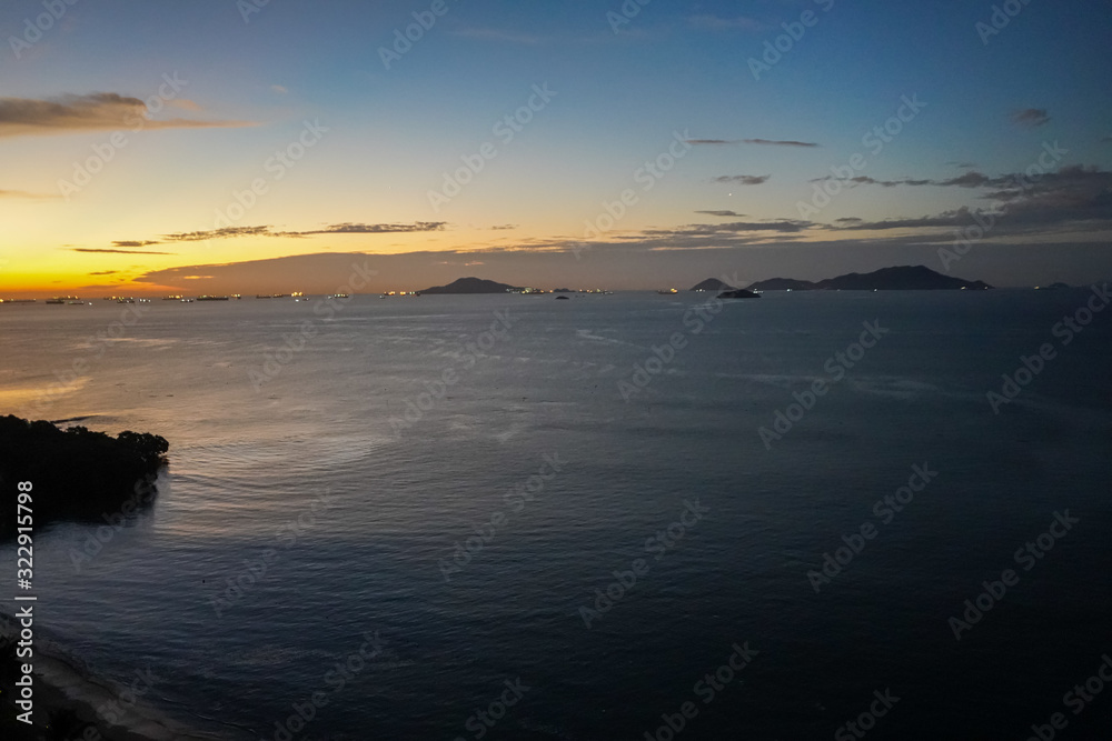 Beautiful aerial view of the sunrise in playa Bonita Panama Beautiful aerial view of the sunrise in playa Bonita Panama