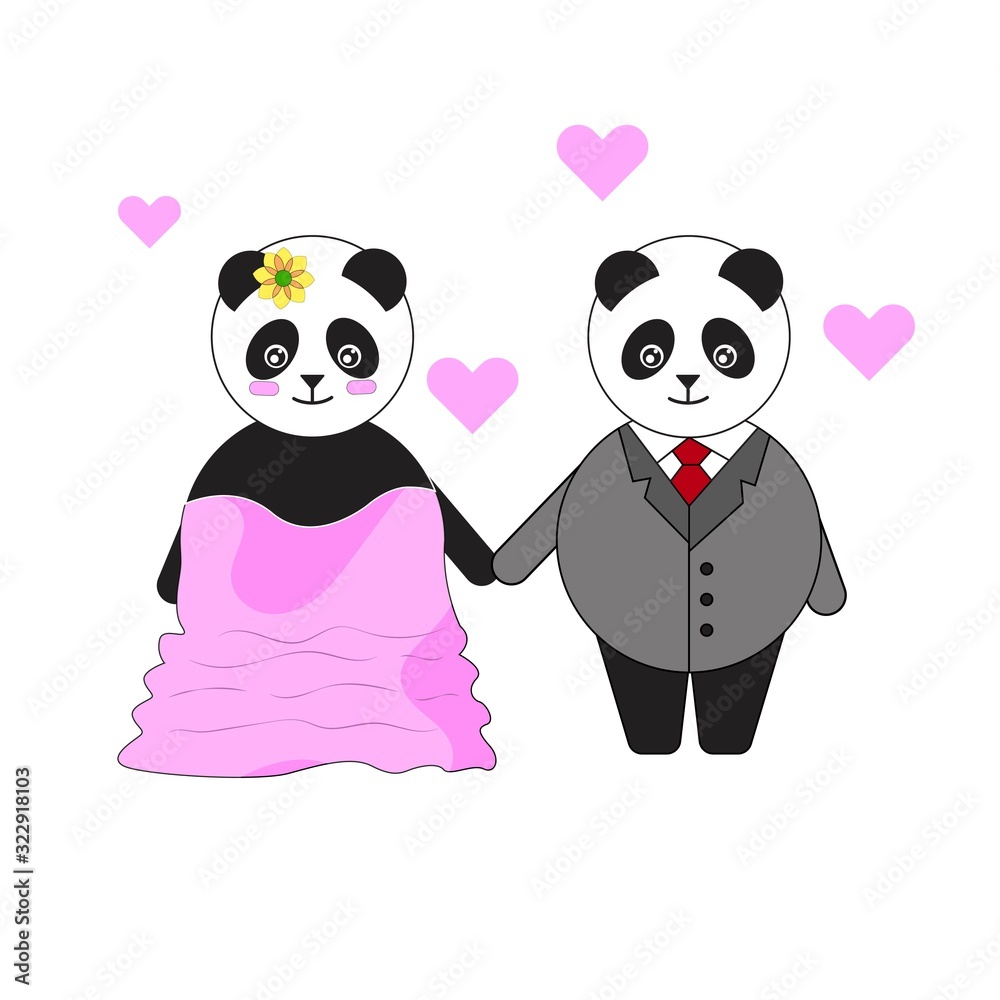 cute Panda on Valentine's day, which is full of love cute Panda on Valentine's day, which is full of love