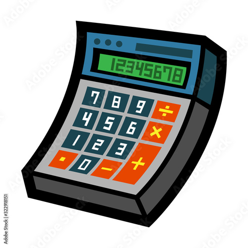 Math calculator for school or office in fun cartoon style