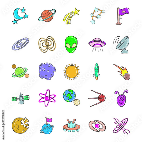 Compact Space Doodle Vectors Pack 