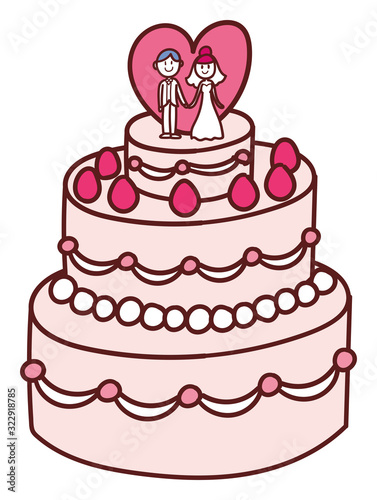 ウエディングケーキ アイコン イラスト 素材 手書き風 かわいい Stock Vector Adobe Stock