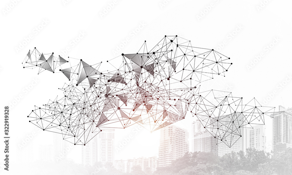 Fototapeta premium Abstract network with polygonal shapes