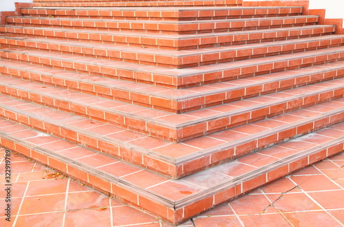 Red brick staircase