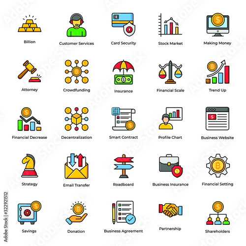 Business Insurance Flat Icons Pack 