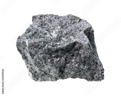 rough magnetite (iron ore) cutout on white photo