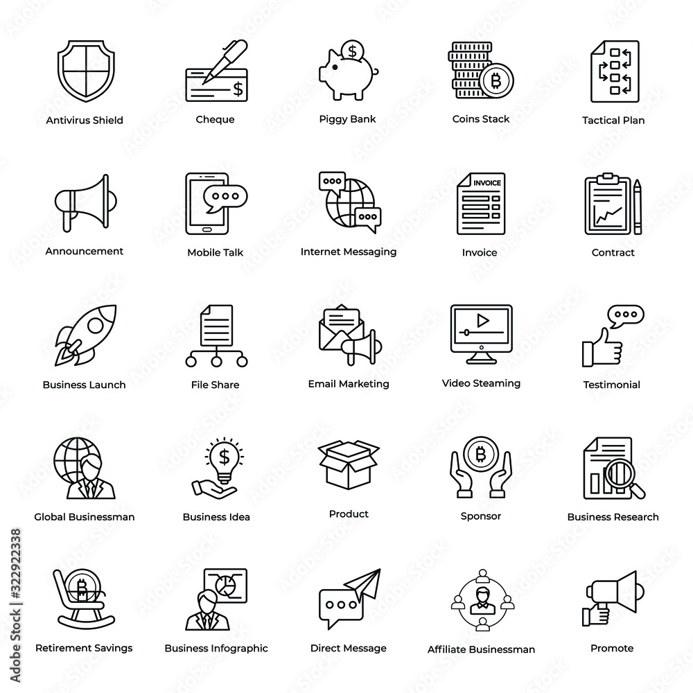 Business Marketing Line Vectors Pack Business Marketing Line Vectors Pack