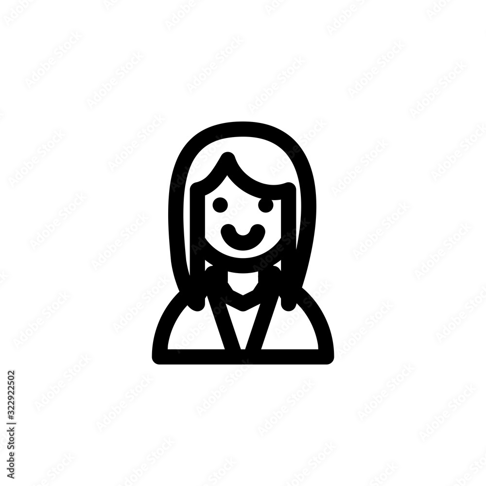 Businesswoman, Employee, Worker Icon. Business Icon Set Vector Logo Symbol.