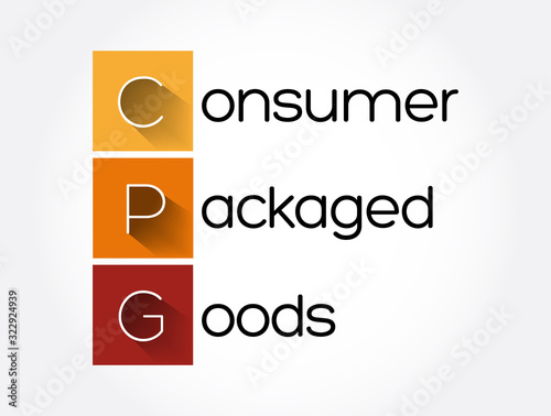 CPG - Consumer Packaged Goods acronym, business concept background