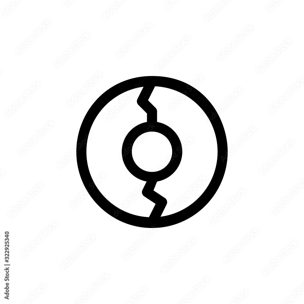 disc error icon. Perfect for application, web, logo and presentation template. icon design line style disc error icon. Perfect for application, web, logo and presentation template. icon design line style