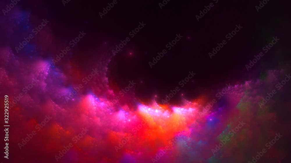 Obraz premium 3D rendering abstract red fractal light background