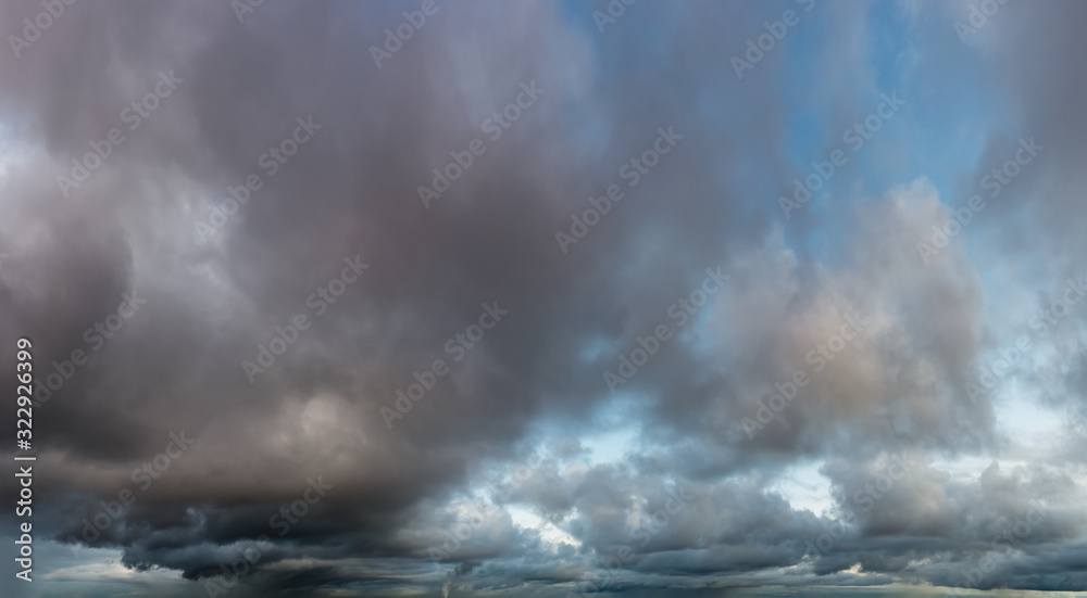 Fantastic dark thunderclouds, sky panorama Fantastic dark thunderclouds, sky panorama