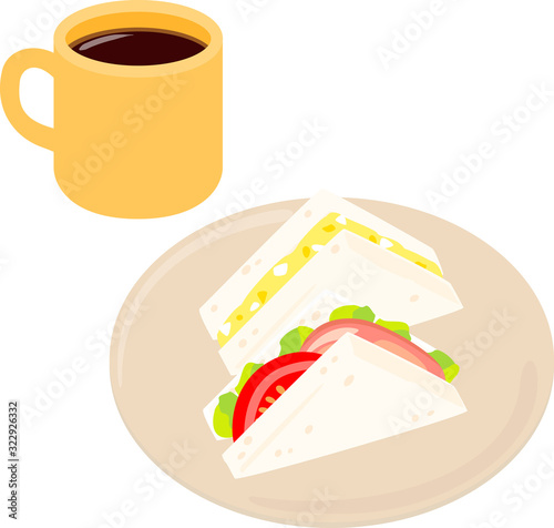 サンドイッチとコーヒー