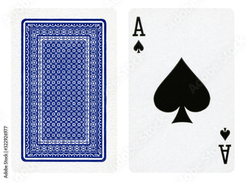 Ace of spades - playing cards isolated on white photo