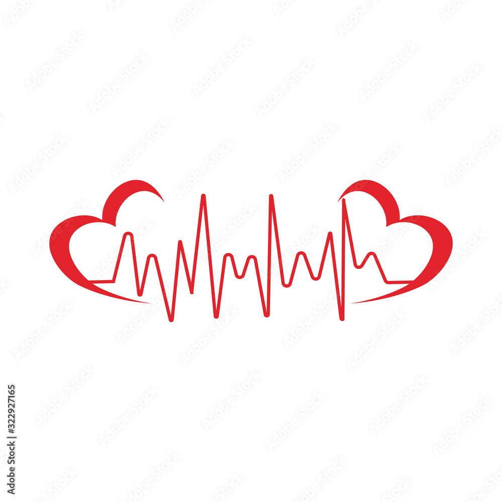 heart pulse Logo Template vector symbol