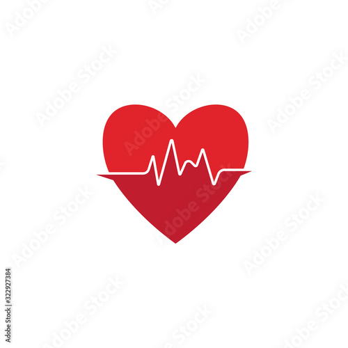 heart pulse Logo Template vector symbol