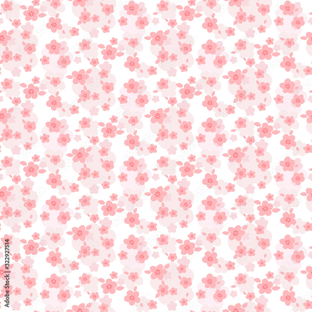 Seamless sakura flowers pattern, cute floral texture, vector illustration. Seamless sakura flowers pattern, cute floral texture, vector illustration.
