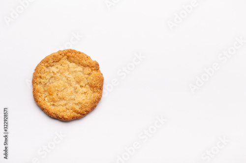 Oatmeal cookies on a white background, food