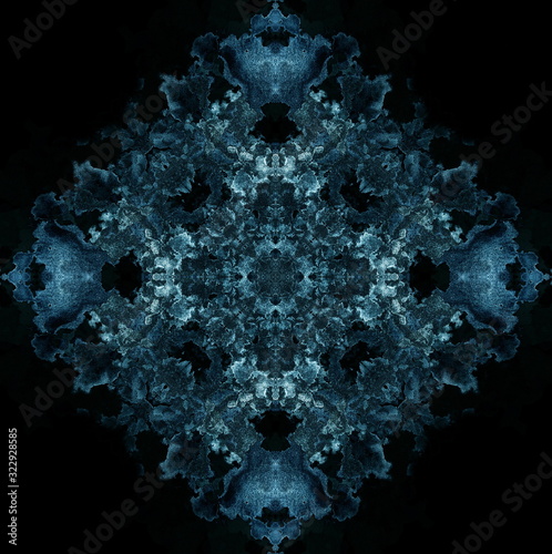 abstract black splashes on white watercolor paper. monochrome image.