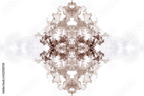 abstract black splashes on white watercolor paper. monochrome image.