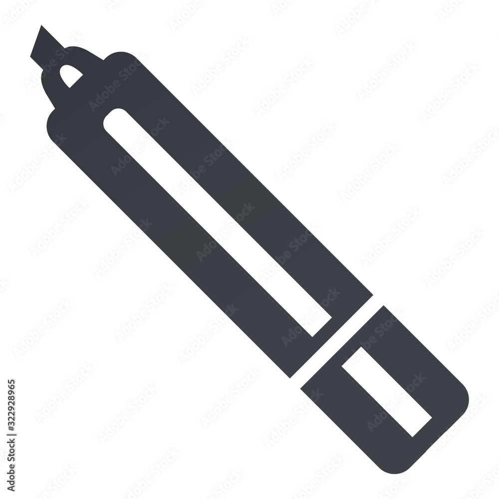Vector Black Silhouette Icon - Felt-tip Pen Vector Black Silhouette Icon - Felt-tip Pen