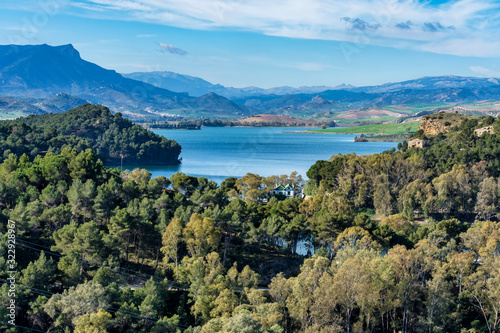 Lake Embalse del Guadalhorce, Ardales Reservoir, Malaga, Andalusia, Spain