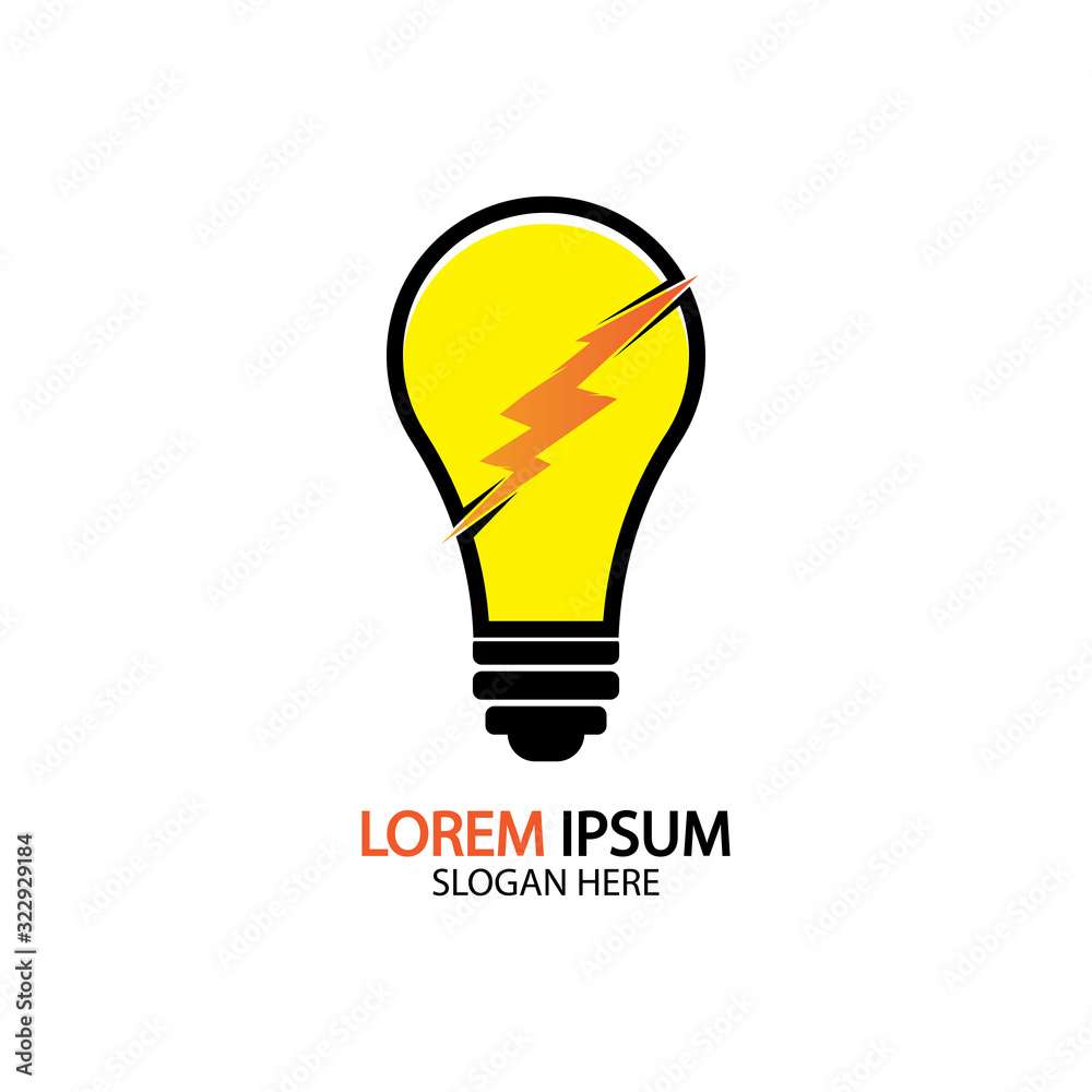 Electric bulb logo and icon Vector design Template. Electric bulb logo and icon Vector design Template.