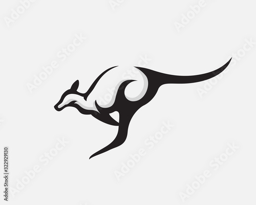 Fast jump down kangaroo logo design inspiration